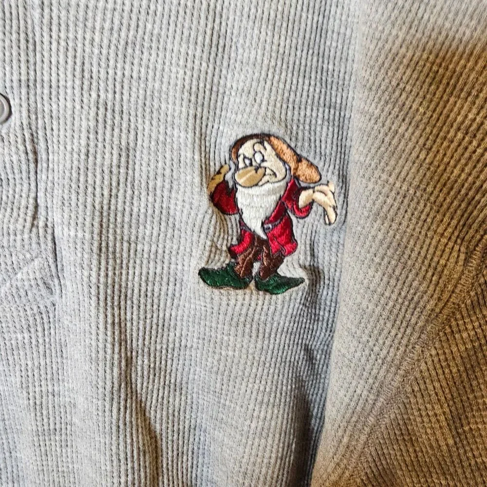 Disney Snow White Thermal Long Sleeve Gray Pajama Top - Picture 6 of 13